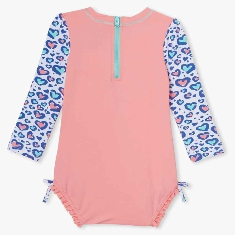 Hatley Cheetah Hearts Baby Rashguard Swimsuit